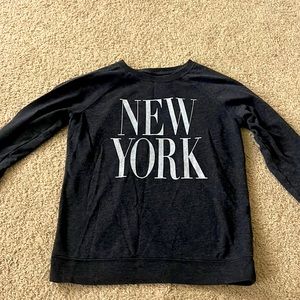 Gray New York long sleeve light sweater